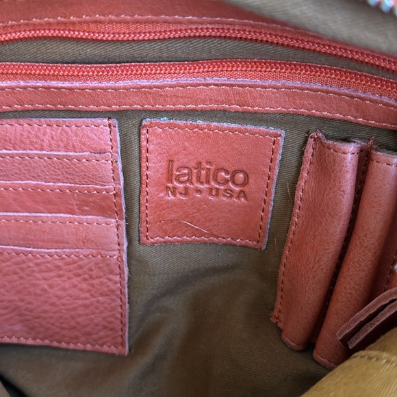 Latico leather DALTON TOTE CROSSBODY in Poppy coral orange bag handbag - Picture 7 of 15